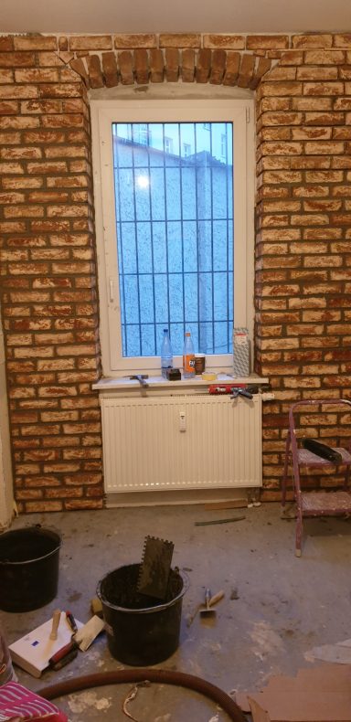 Traditionelles Ziegelmauerwerk im Detail